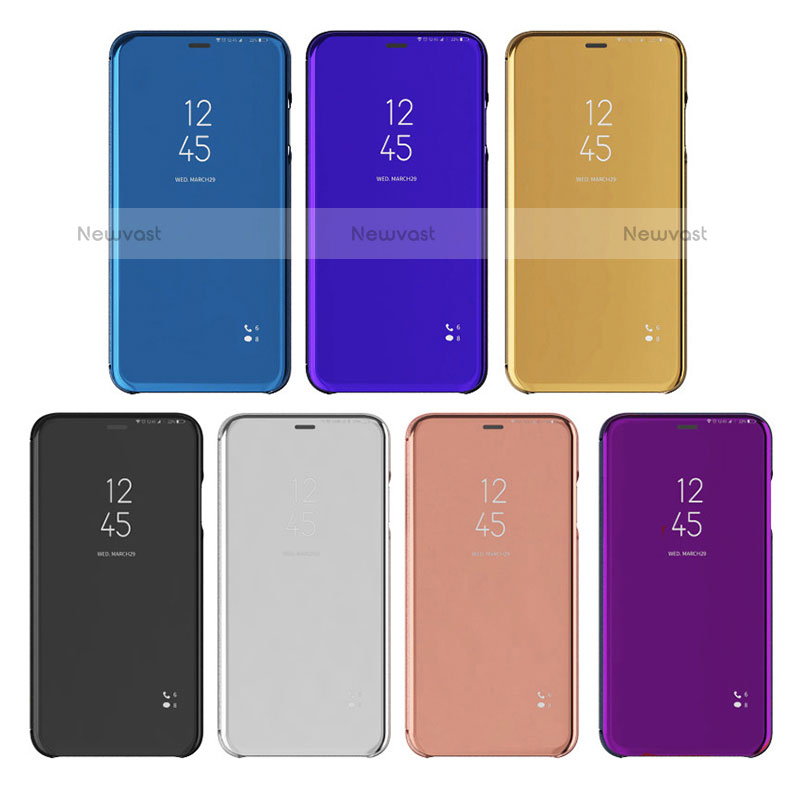 Leather Case Stands Flip Mirror Cover Holder for Oppo A95 5G