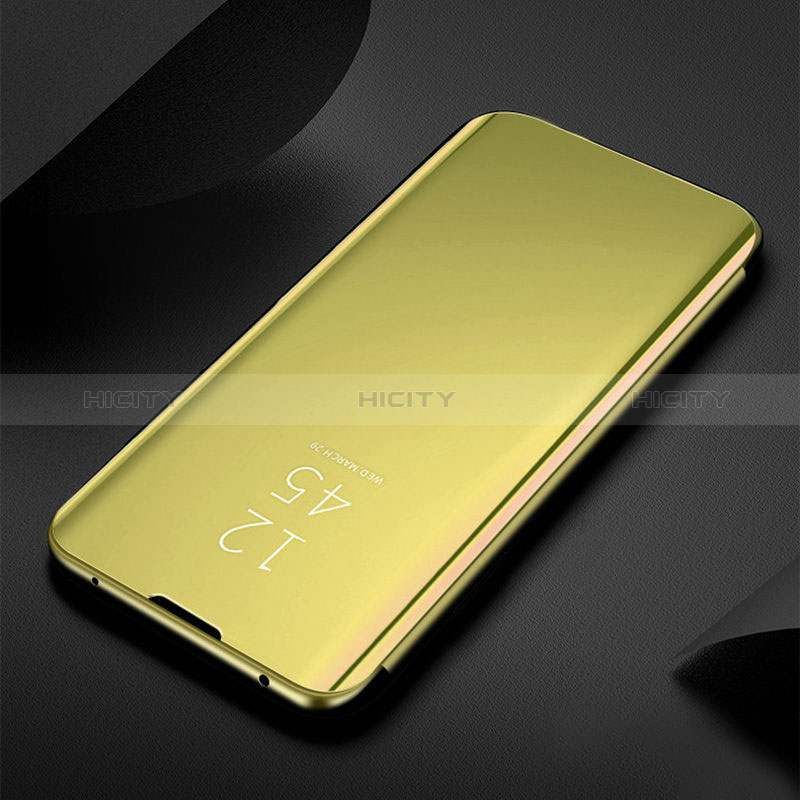 Leather Case Stands Flip Mirror Cover Holder for Samsung Galaxy A21 European Gold