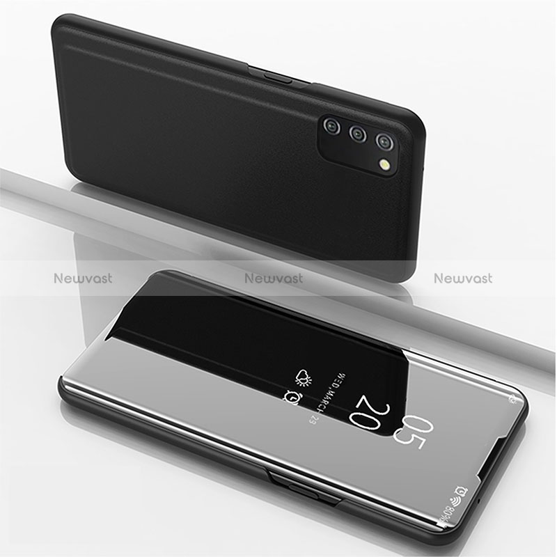 Leather Case Stands Flip Mirror Cover Holder for Samsung Galaxy M02s