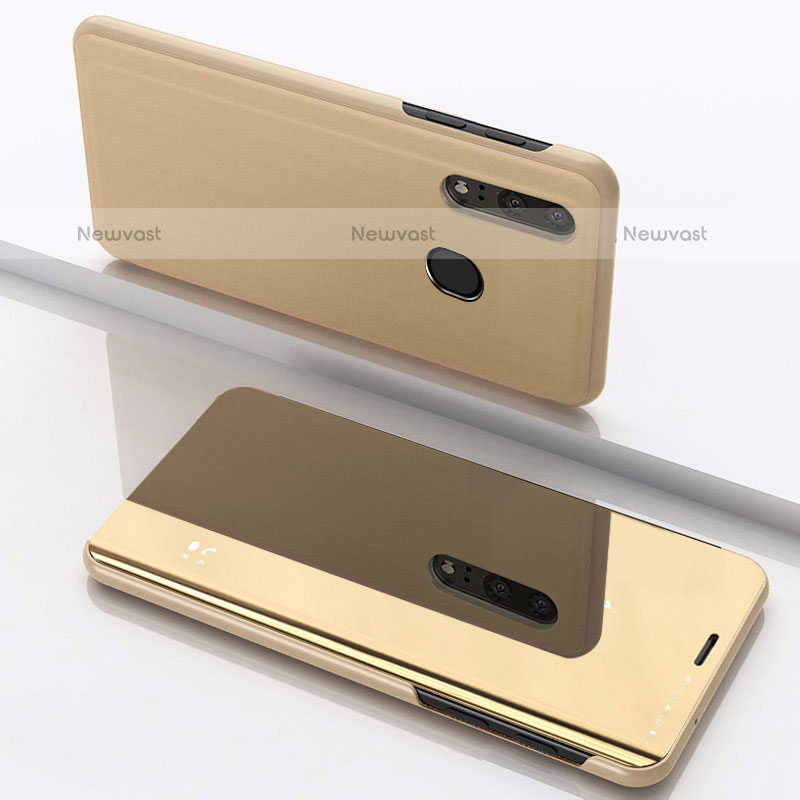 Leather Case Stands Flip Mirror Cover Holder for Samsung Galaxy M20 Gold