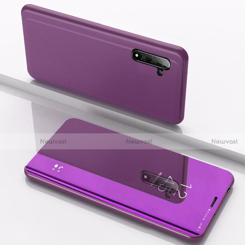 Leather Case Stands Flip Mirror Cover Holder for Samsung Galaxy Note 10 5G Purple