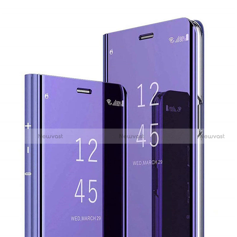 Leather Case Stands Flip Mirror Cover Holder for Xiaomi Mi 8 Pro Global Version Purple