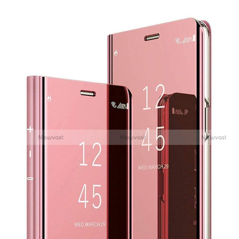 Leather Case Stands Flip Mirror Cover Holder for Xiaomi Mi 8 Pro Global Version Rose Gold