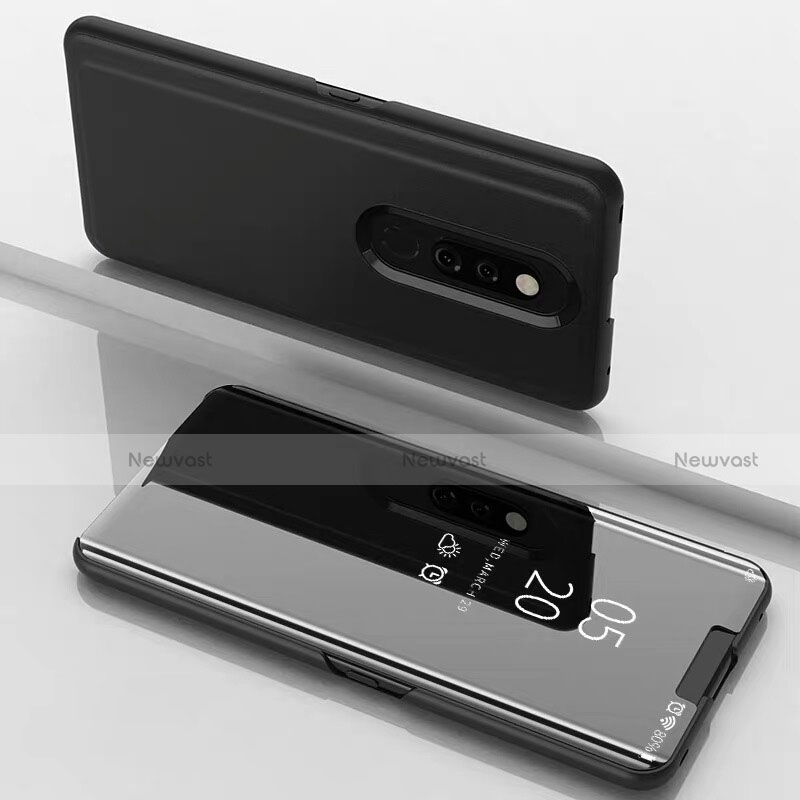 Leather Case Stands Flip Mirror Cover Holder for Xiaomi Mi 9T Black