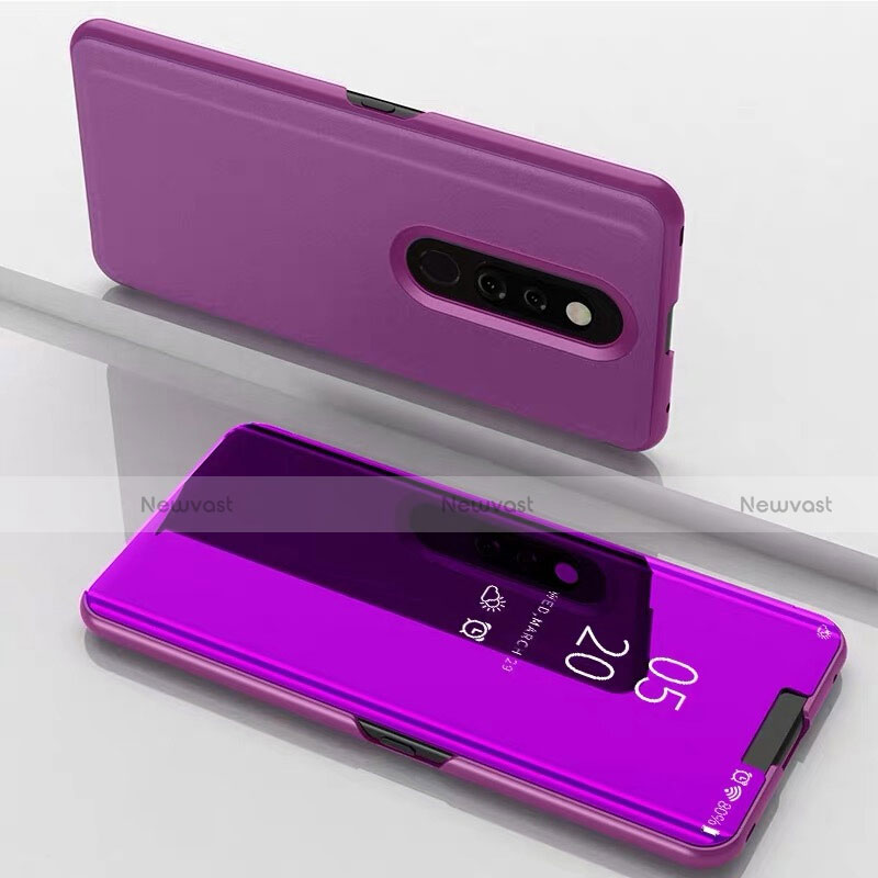 Leather Case Stands Flip Mirror Cover Holder for Xiaomi Mi 9T Purple