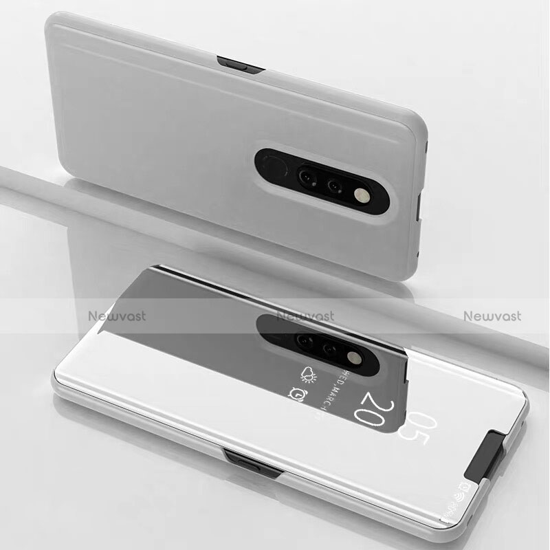 Leather Case Stands Flip Mirror Cover Holder for Xiaomi Mi 9T White