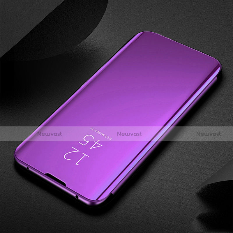 Leather Case Stands Flip Mirror Cover Holder for Xiaomi Redmi Note 8T Hot Pink