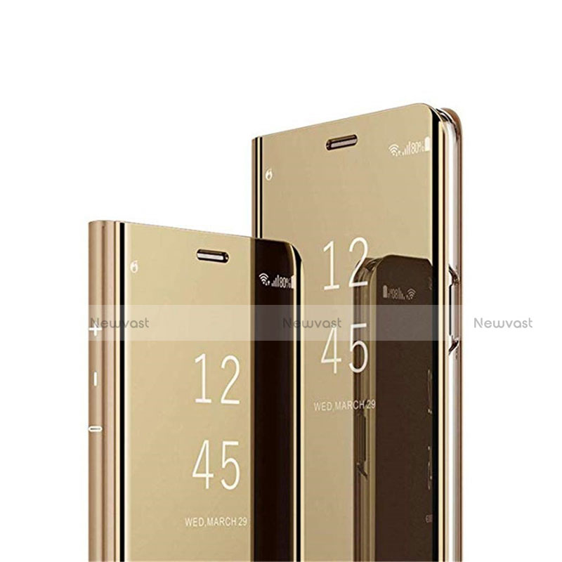 Leather Case Stands Flip Mirror Cover Holder L01 for Realme X2 Gold