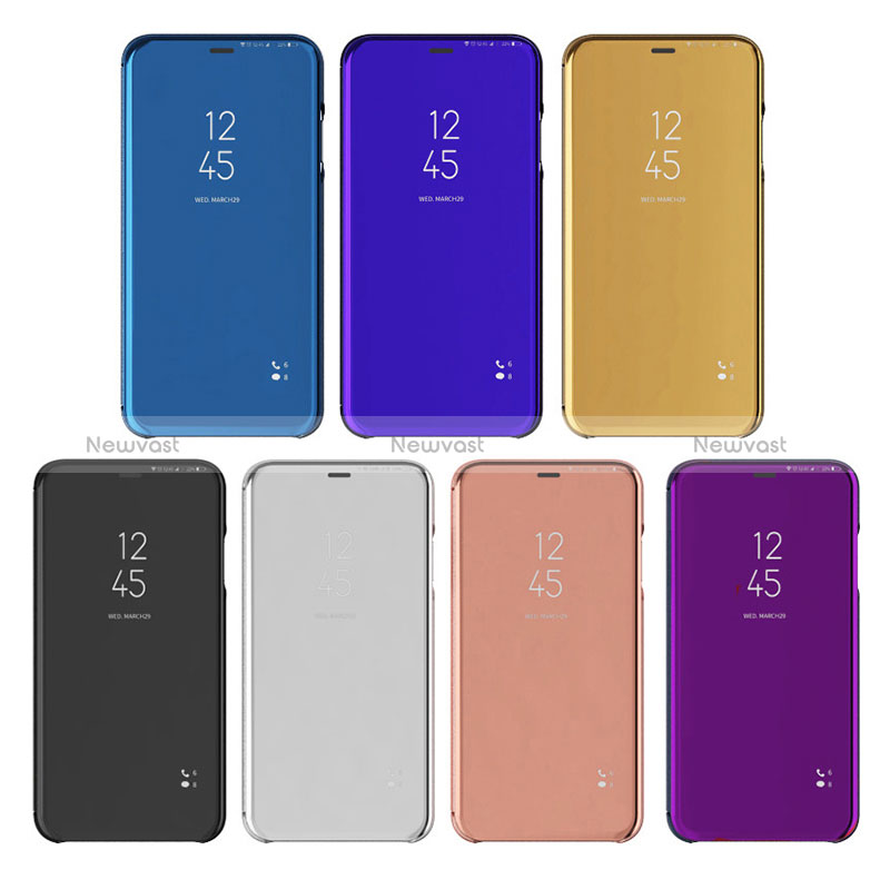 Leather Case Stands Flip Mirror Cover Holder L01 for Samsung Galaxy A22 4G