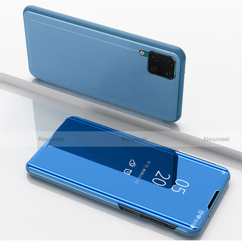 Leather Case Stands Flip Mirror Cover Holder L02 for Huawei Nova 6 SE Sky Blue