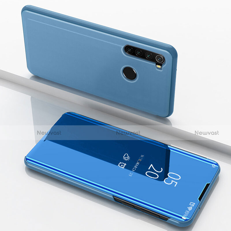 Leather Case Stands Flip Mirror Cover Holder M01 for Xiaomi Redmi Note 8T Blue