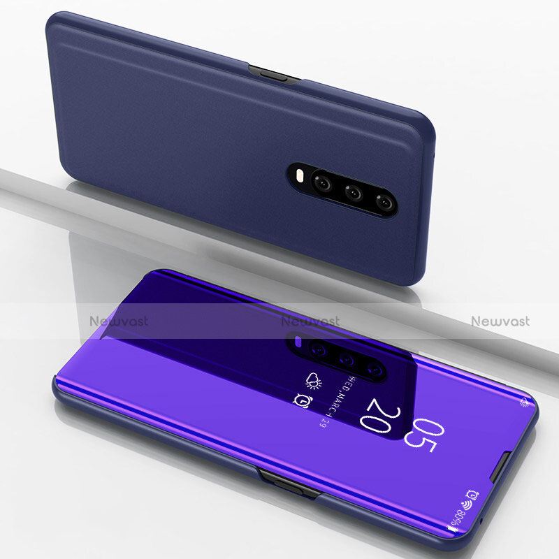 Leather Case Stands Flip Mirror Cover Holder M02 for Oppo RX17 Pro Purple