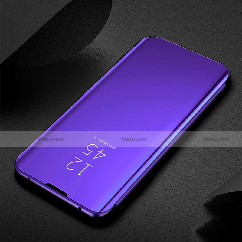 Leather Case Stands Flip Mirror Cover Holder M03 for Samsung Galaxy S20 Plus 5G Purple