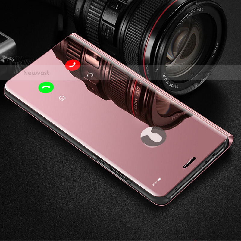 Leather Case Stands Flip Mirror Cover Holder M03 for Xiaomi Mi 11 Lite 5G NE Rose Gold