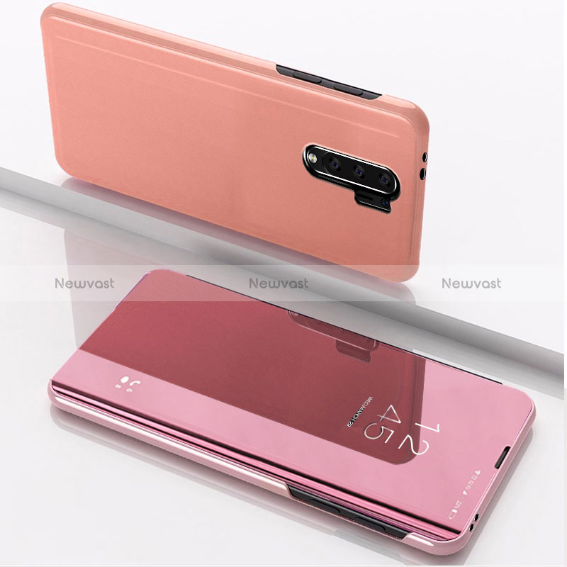 Leather Case Stands Flip Mirror Cover Holder QH1 for Xiaomi Redmi 9 Prime India Rose Gold