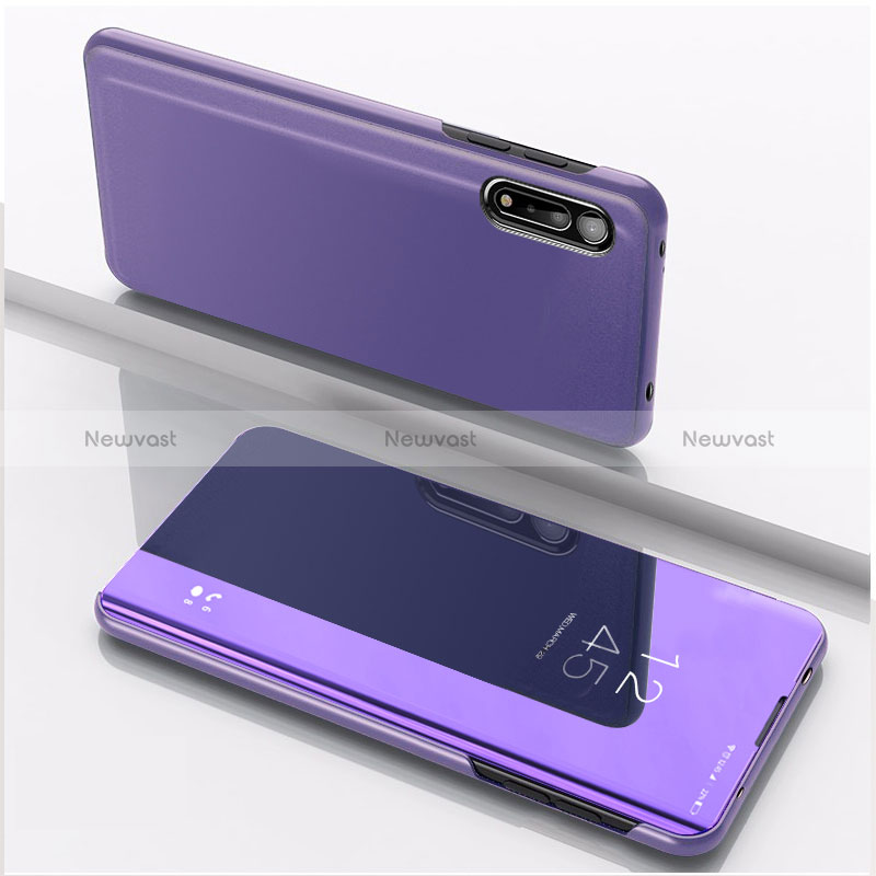 Leather Case Stands Flip Mirror Cover Holder QH1 for Xiaomi Redmi 9A Purple