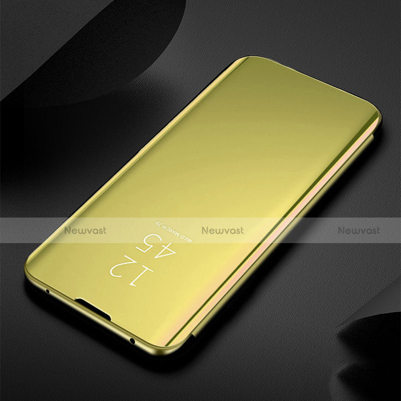 Leather Case Stands Flip Mirror Cover Holder S01 for Xiaomi Mi Note 10 Gold