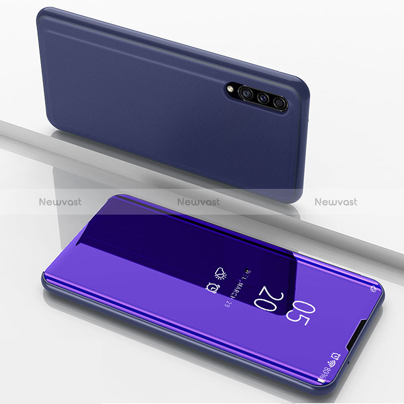 Leather Case Stands Flip Mirror Cover Holder ZL1 for Samsung Galaxy A50S Purple