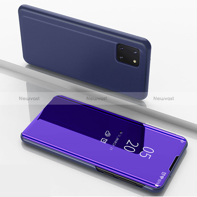 Leather Case Stands Flip Mirror Cover Holder ZL1 for Samsung Galaxy A81 Purple