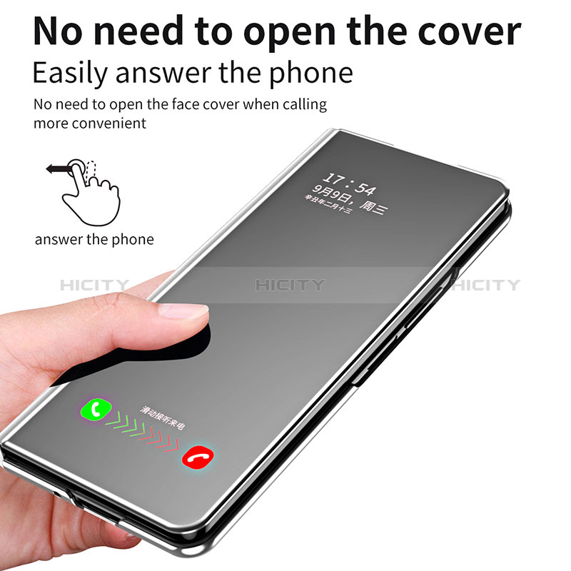 Leather Case Stands Flip Mirror Cover Holder ZL1 for Samsung Galaxy Z Fold4 5G