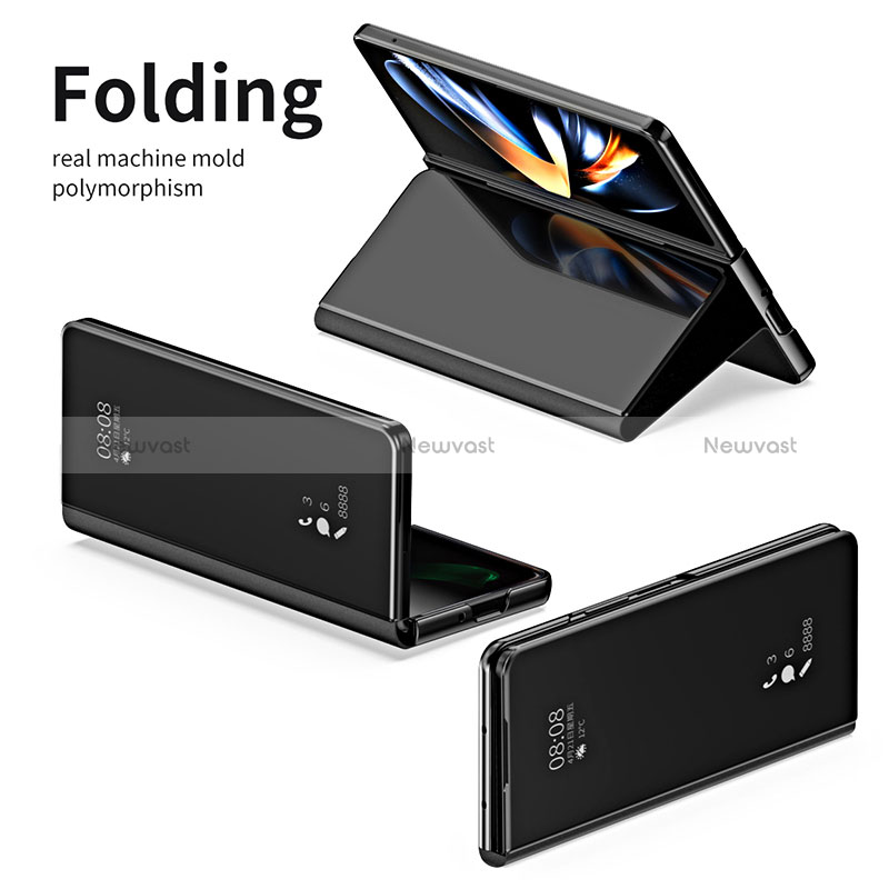 Leather Case Stands Flip Mirror Cover Holder ZL1 for Samsung Galaxy Z Fold5 5G