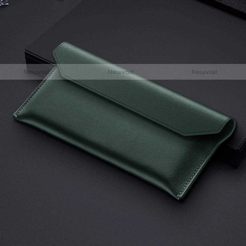 Leather Wristlet Wallet Handbag Case for Samsung Galaxy Z Fold3 5G Green