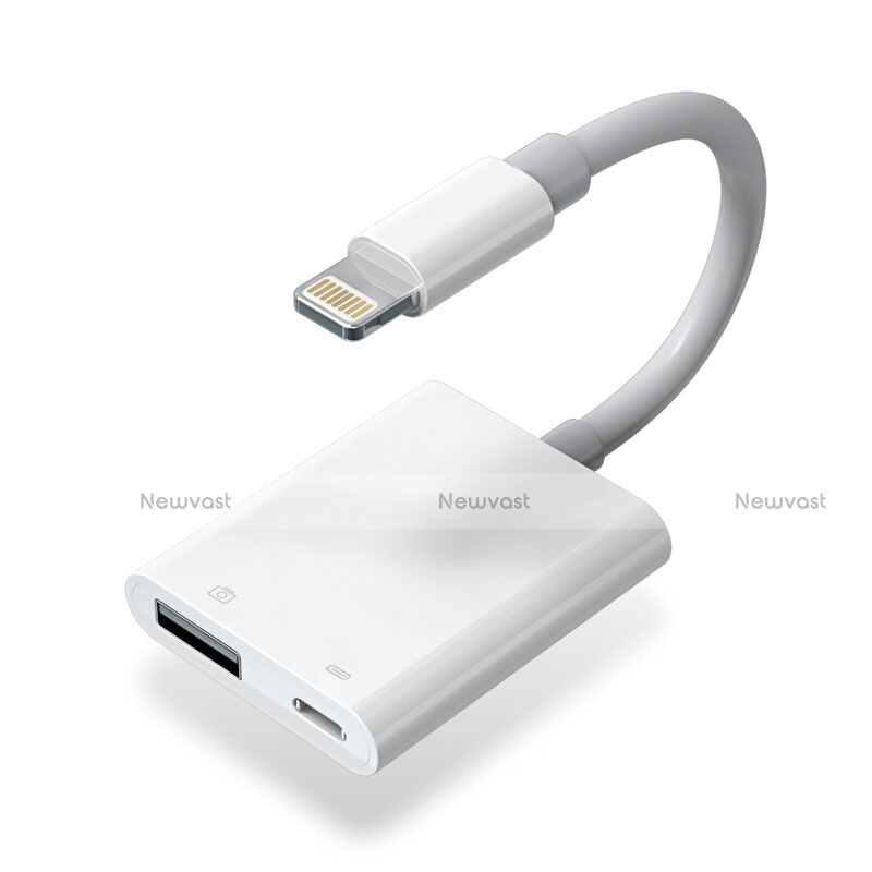 Lightning to USB OTG Cable Adapter H01 for Apple iPhone Xs White