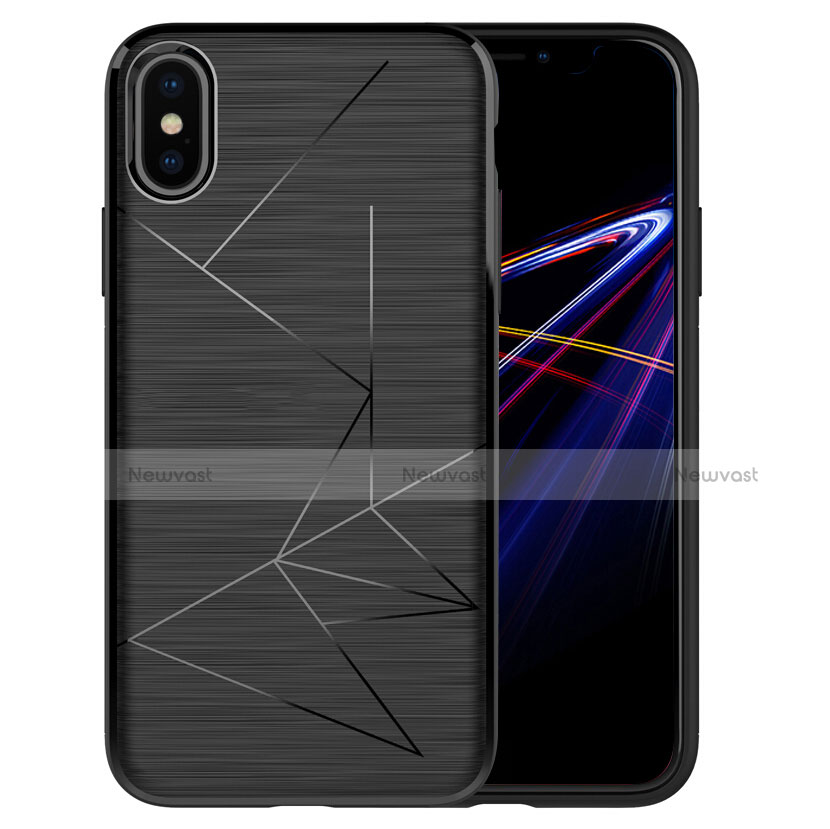 Line Gel Soft Case R01 for Apple iPhone Xs Black