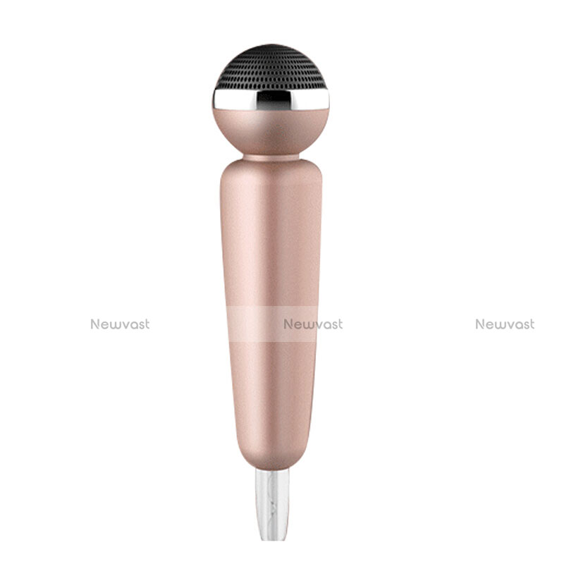 Luxury 3.5mm Mini Handheld Microphone Singing Recording M02 Gold