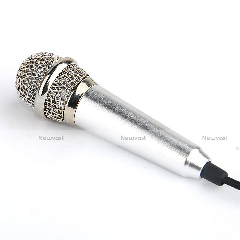 Luxury 3.5mm Mini Handheld Microphone Singing Recording M04 Silver