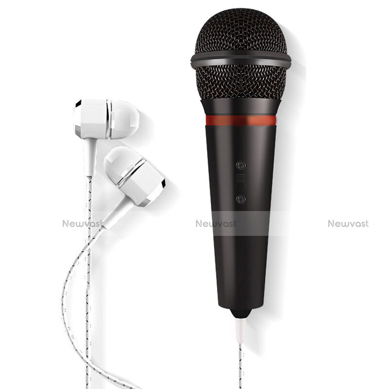 Luxury 3.5mm Mini Handheld Microphone Singing Recording M05 Black