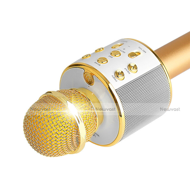 Luxury 3.5mm Mini Handheld Microphone Singing Recording M06 Gold