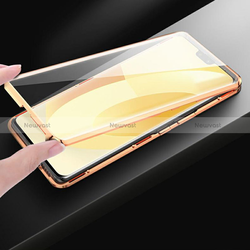 Luxury Aluminum Metal and Leather Cover Case 360 Degrees for Vivo V23 5G