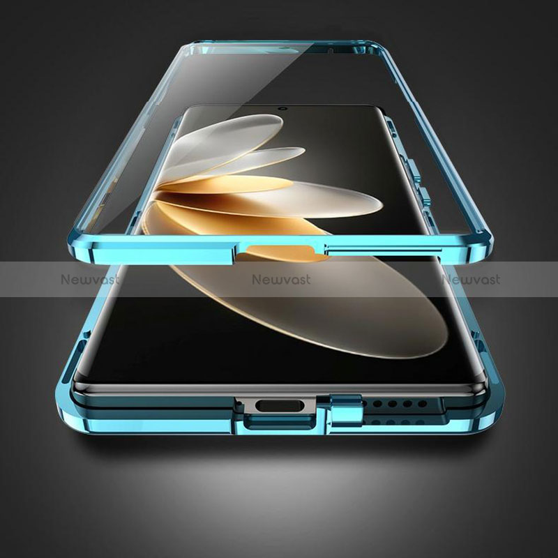 Luxury Aluminum Metal and Leather Cover Case 360 Degrees for Vivo V27 5G