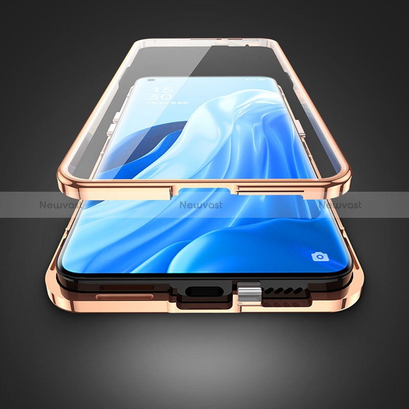 Luxury Aluminum Metal and Leather Cover Case 360 Degrees for Vivo X70 Pro+ Plus 5G