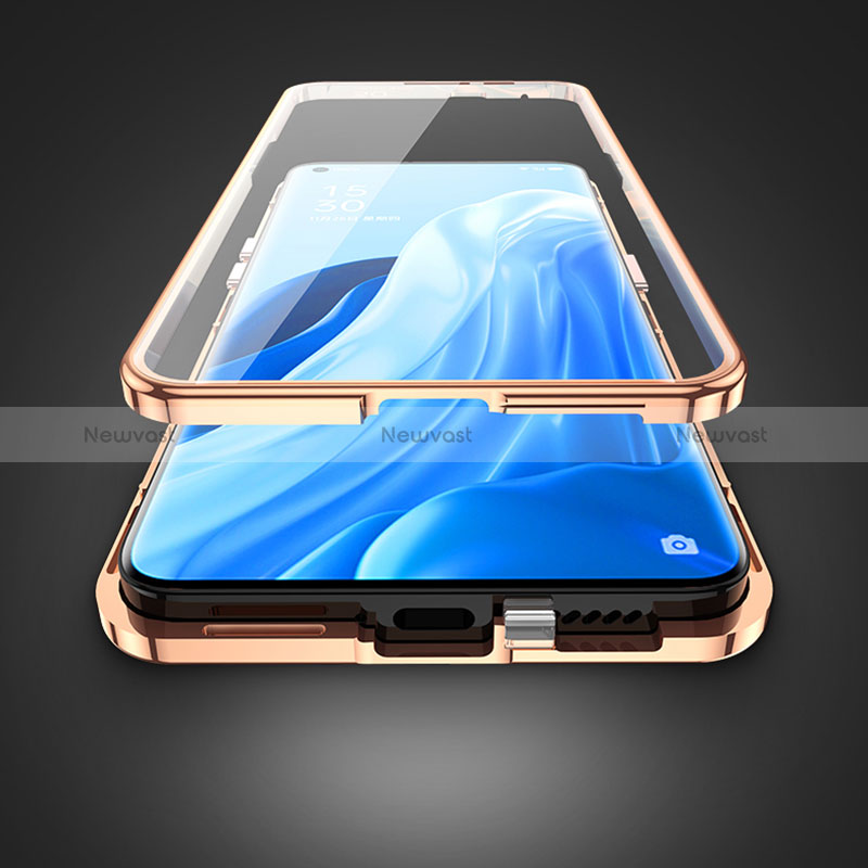 Luxury Aluminum Metal and Leather Cover Case 360 Degrees for Vivo X70t