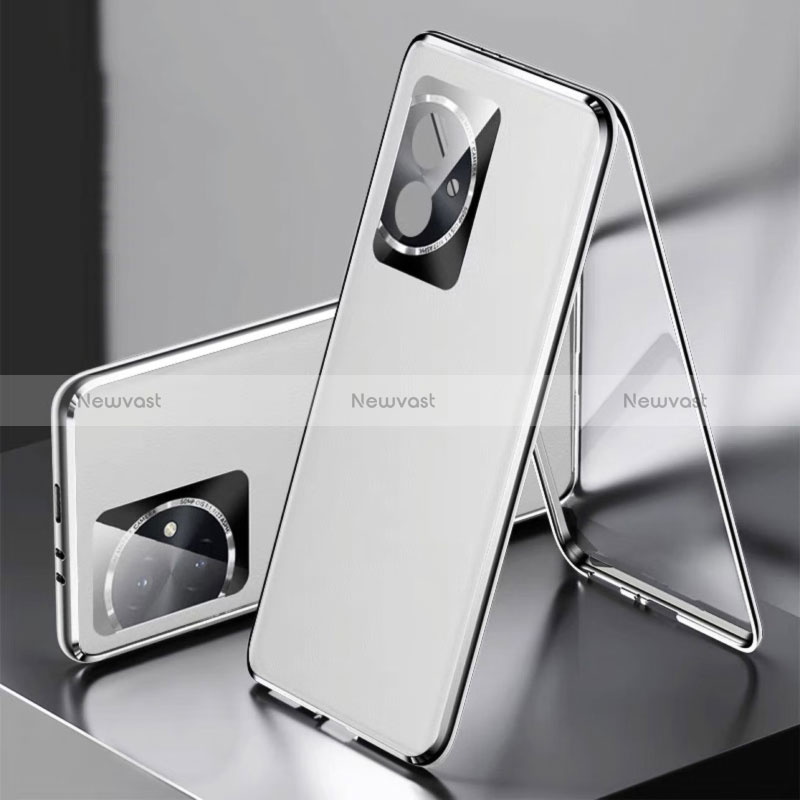 Luxury Aluminum Metal and Leather Cover Case 360 Degrees P01 for Huawei Honor 100 5G