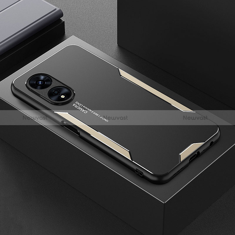 Luxury Aluminum Metal Back Cover and Silicone Frame Case for Oppo A1x 5G
