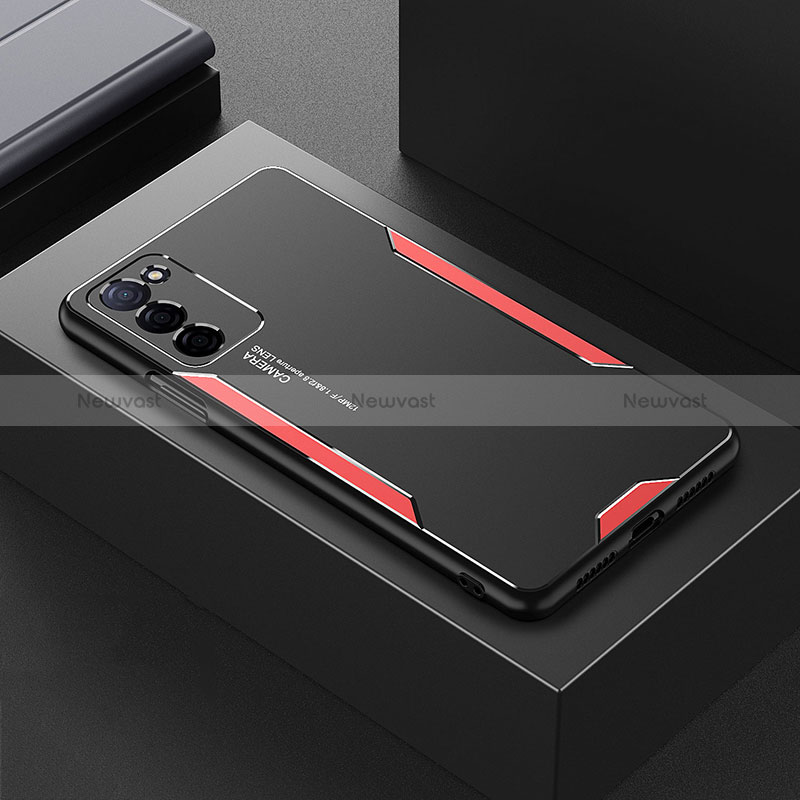 Luxury Aluminum Metal Back Cover and Silicone Frame Case for Oppo A53s 5G