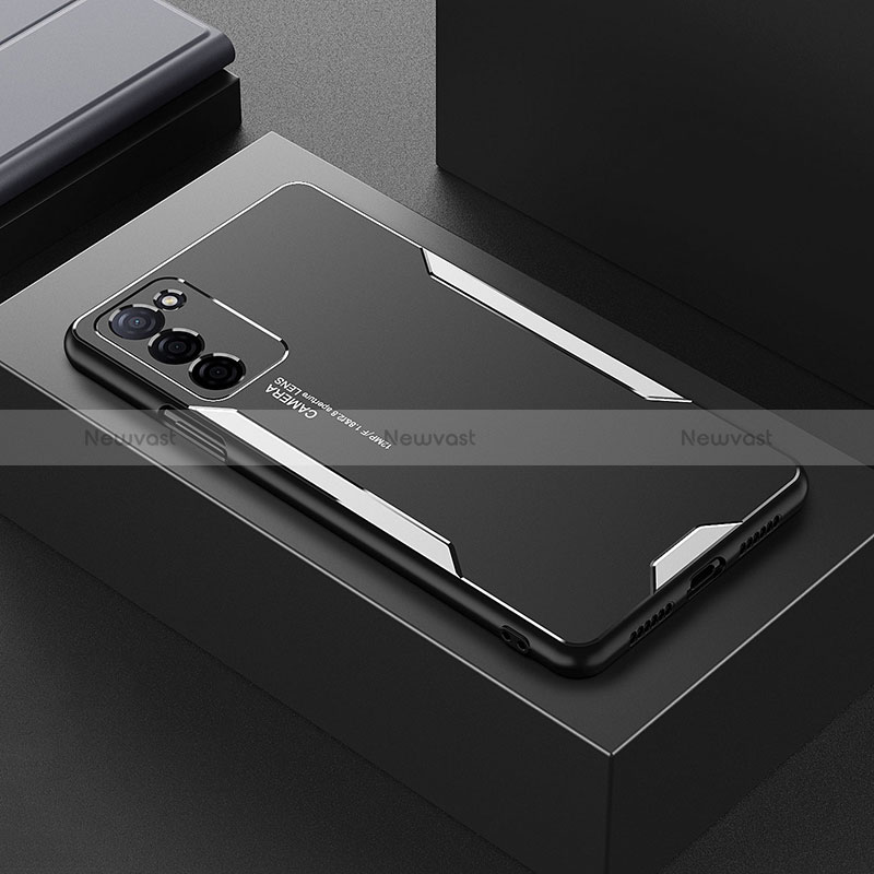 Luxury Aluminum Metal Back Cover and Silicone Frame Case for Oppo A53s 5G