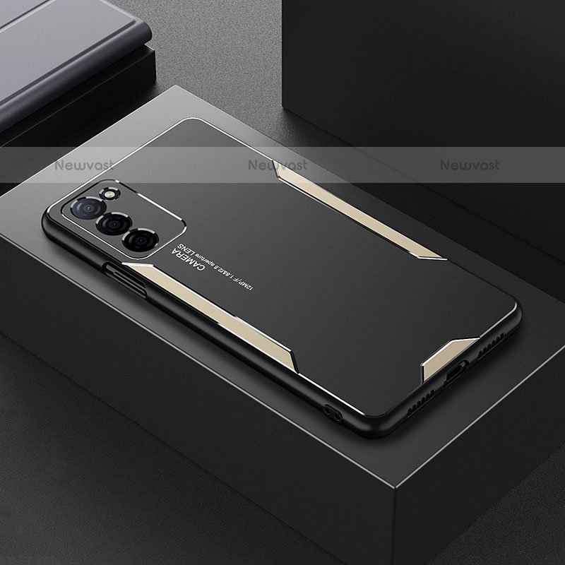 Luxury Aluminum Metal Back Cover and Silicone Frame Case for Oppo A55 5G