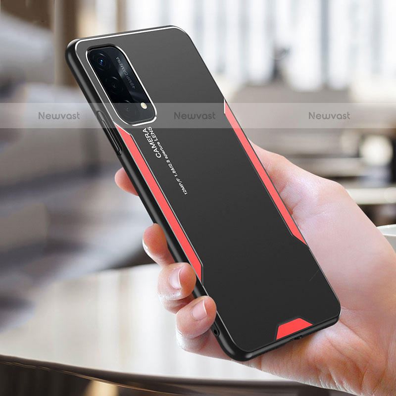 Luxury Aluminum Metal Back Cover and Silicone Frame Case for Oppo A93 5G