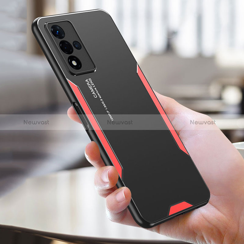 Luxury Aluminum Metal Back Cover and Silicone Frame Case for Oppo A93s 5G