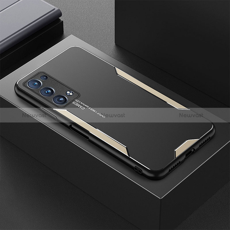 Luxury Aluminum Metal Back Cover and Silicone Frame Case for Oppo Reno6 Pro 5G