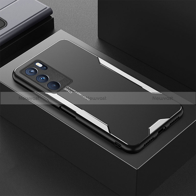 Luxury Aluminum Metal Back Cover and Silicone Frame Case for Oppo Reno6 Pro 5G India