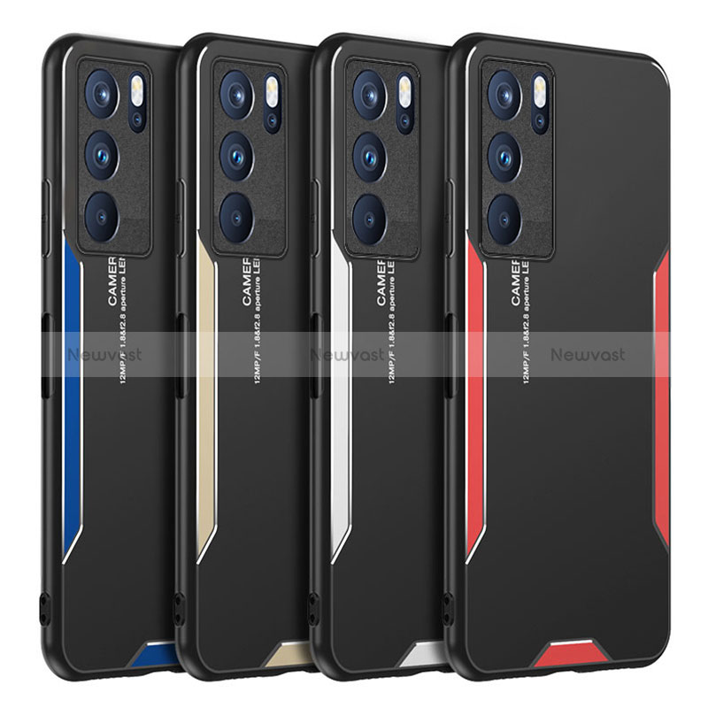 Luxury Aluminum Metal Back Cover and Silicone Frame Case for Oppo Reno6 Pro 5G India