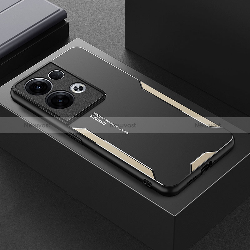 Luxury Aluminum Metal Back Cover and Silicone Frame Case for Oppo Reno8 Pro 5G