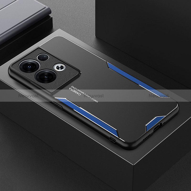 Luxury Aluminum Metal Back Cover and Silicone Frame Case for Oppo Reno8 Pro+ Plus 5G