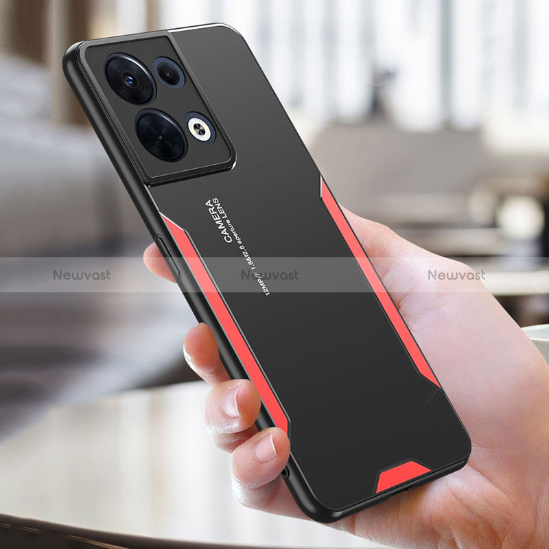 Luxury Aluminum Metal Back Cover and Silicone Frame Case for Oppo Reno9 Pro 5G