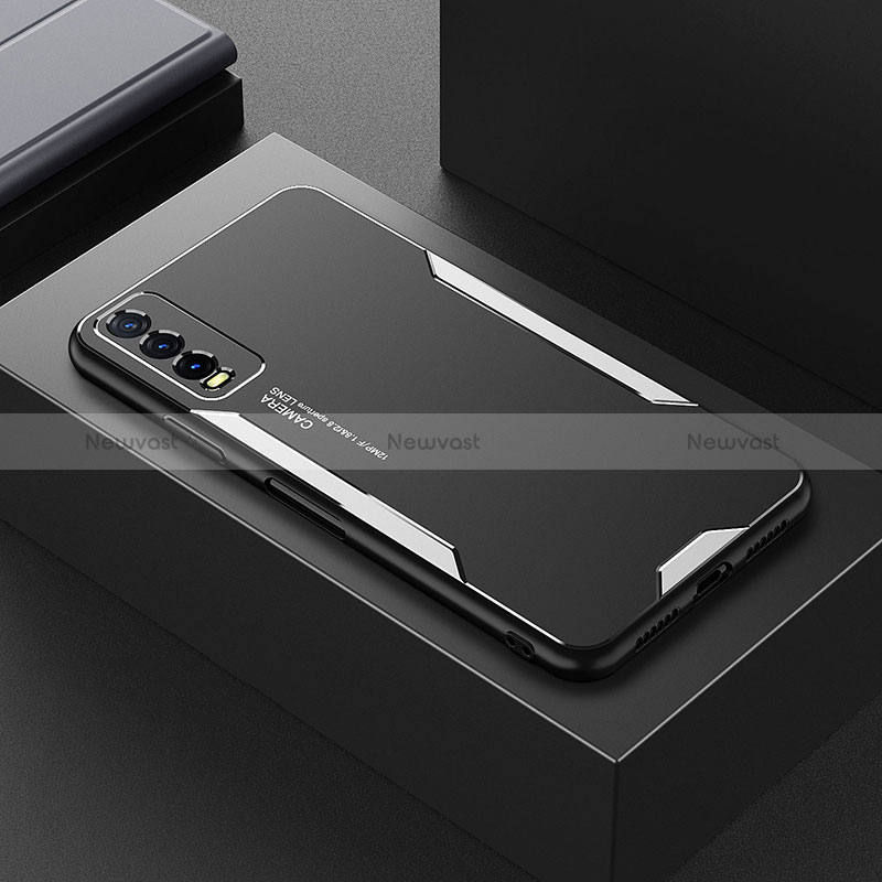 Luxury Aluminum Metal Back Cover and Silicone Frame Case for Vivo Y12A